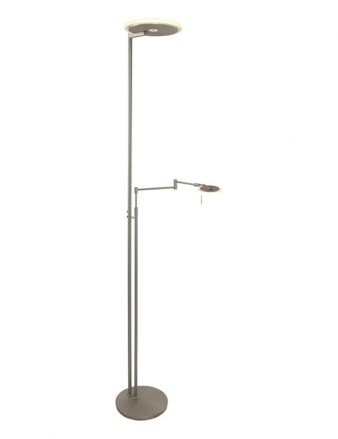 Design uplighter met leesarm Steinhauer Turound staal