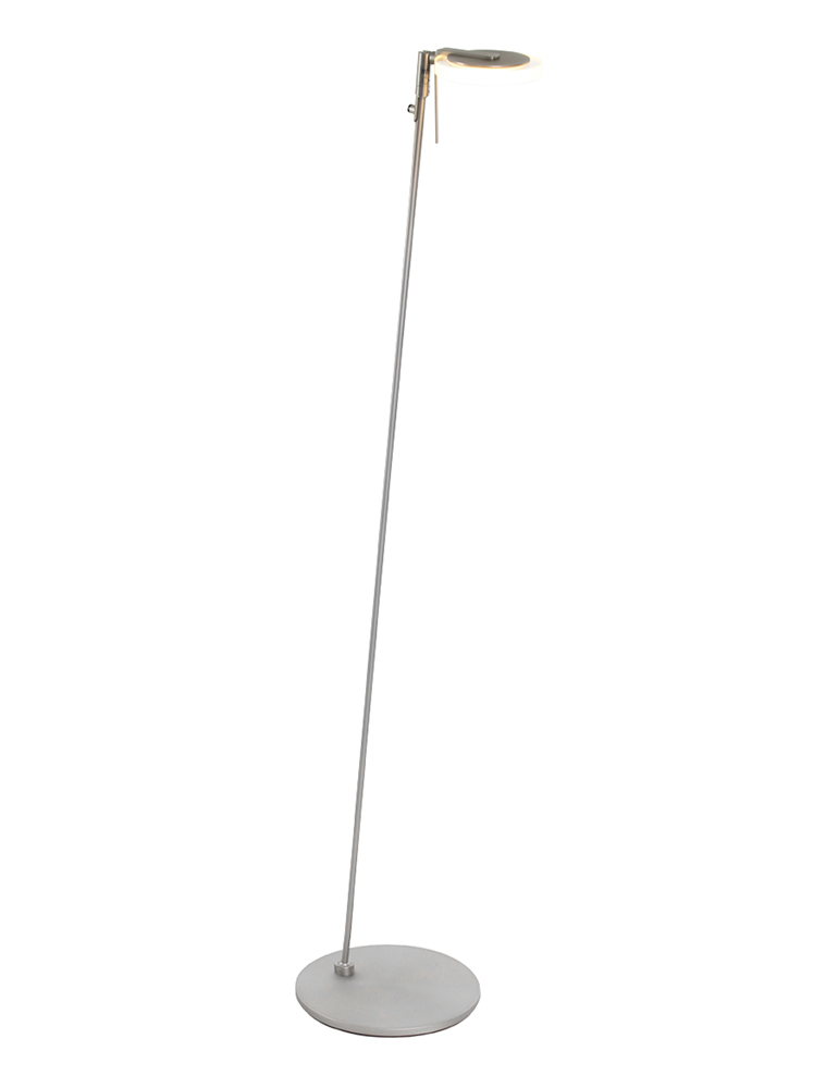 Moderne vloerlamp met dunne reflector Steinhauer Turound staal met glas