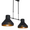 Dubbele hanglamp, zwart met goud 2568ZW