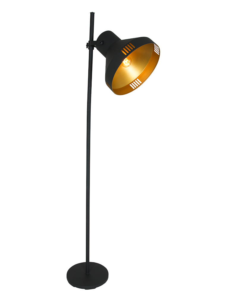 Vloerlamp grote Mexlite Evy zwart met - Directlampen.nl