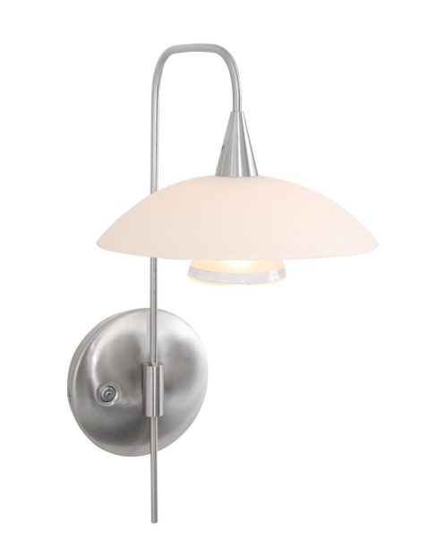 Wandlamp met schotel Steinhauer Tallerken staal