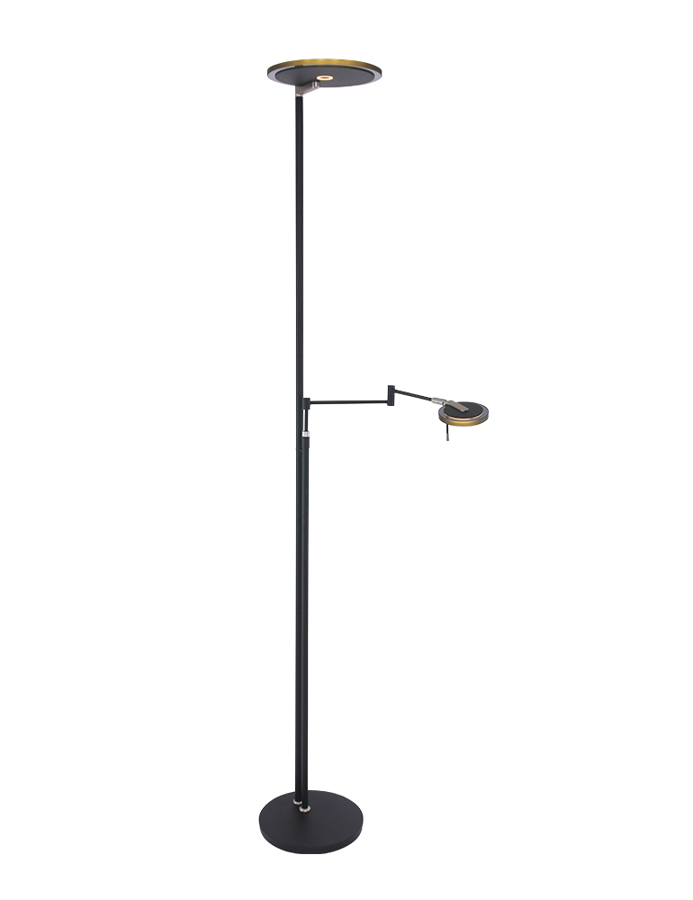 Zwarte leeslamp met zwart glas Steinhauer Turound