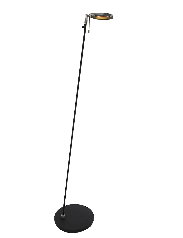 Dunne staande LED lamp Steinhauer Turound zwart met donker glas