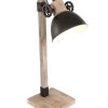 Houten tafellamp met zwart kapje Mexlite Gearwood