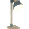 Landelijk tafellampje Mexlite Gearwood hout met grijs