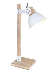 Scandinavisch tafellampje Mexlite Gearwood hout met wit