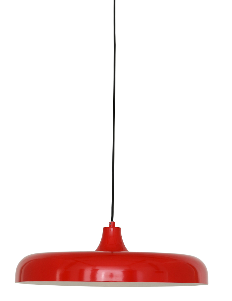Platte ronde hanglamp Steinhauer Krisip rood