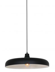 Platte ronde hanglamp Steinhauer Krisip zwart
