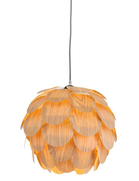 Houten bloem hanglamp Mexlite Finn