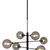 Hanglamp met rookglazen bollen Steinhauer Constellation zwart