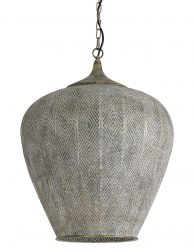 Oosterse hanglamp met gaatjes Light & Living Lavello grijs