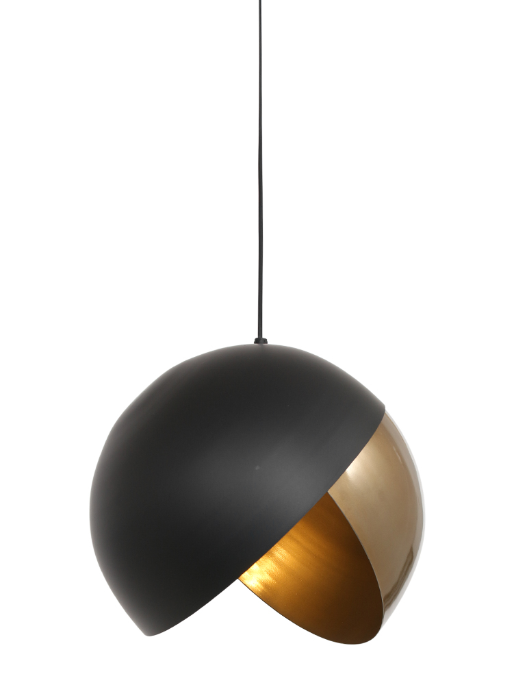 Sfeervolle bol hanglamp Light Living Namco zwart met goud - Directlampen.nl