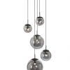 Videlamp zwart met rookglas