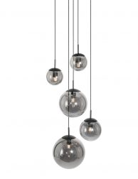 Videlamp zwart met rookglas