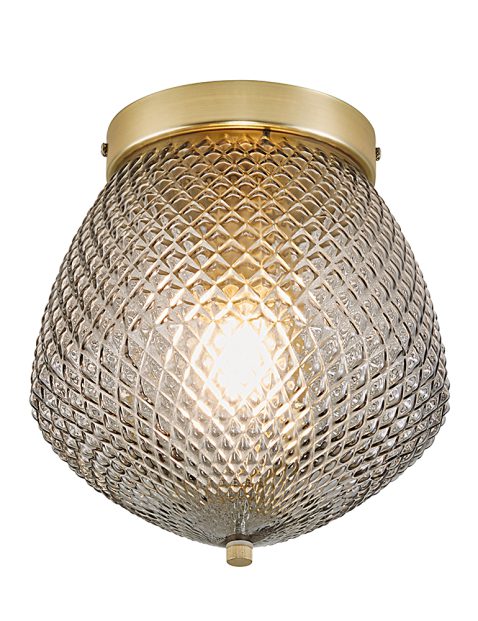 Rookglazen plafondlamp met diamantpatroon-3024ME