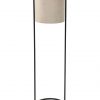Zwarte staande vloerlamp met beige kap-
