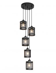 Vijflichts kooi hanglamp-