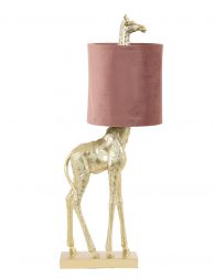 GoudenGiraffe lamp met oud roze kap-