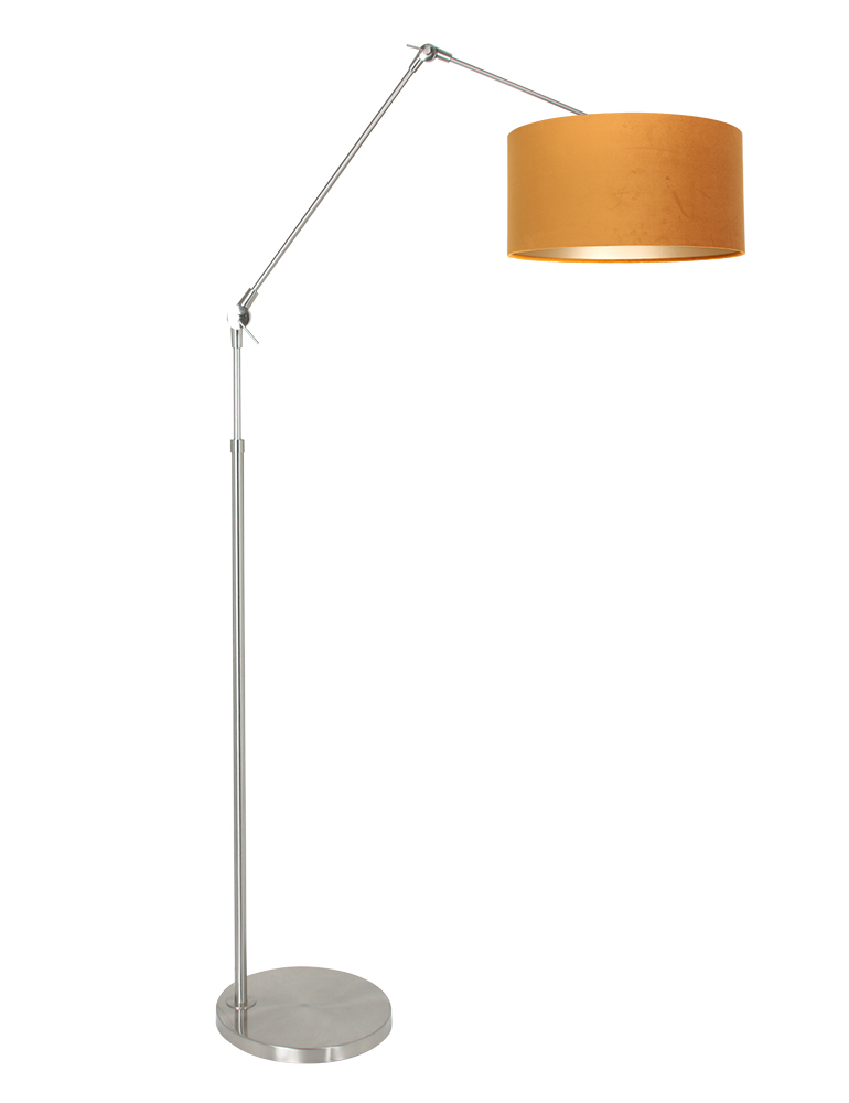 virtueel huiswerk maken Waden Staande lamp met lange arm Steinhauer Prestige Chic okergele kap -  Directlampen.nl