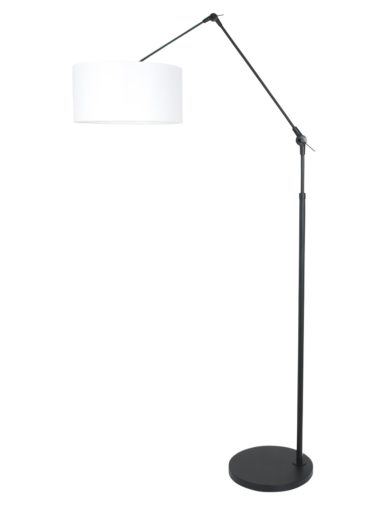 Indrukwekkend Onbemand onderzeeër Verstelbare staande lamp met witte kap Steinhauer Prestige Chic zwart -  Directlampen.nl