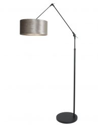 Knikbare booglamp met grijze kap zwart - 8116ZW