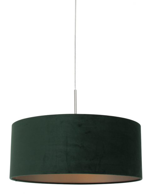 Hanglamp met ronde groene kap staal - 8148ST