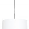 Hanglamp met witte chitzo kap zwart - 8151ZW