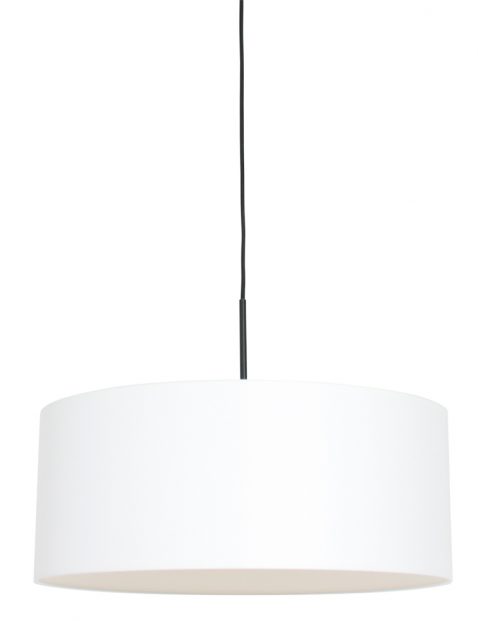 Hanglamp met witte chitzo kap zwart - 8151ZW