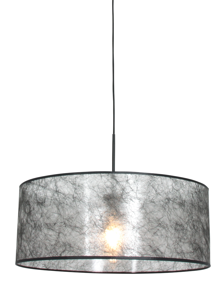 Hanglamp met zwarte sizoflor kap zwart - 8152ZW