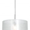 Hanglamp met zilveren sizoflor kap zwart - 8153ZW