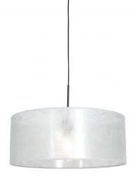 Hanglamp met zilveren sizoflor kap zwart - 8153ZW