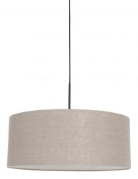 Hanglamp met ronde taupe kap zwart - 8155ZW
