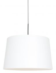 Hanglamp met effen witte kap zwart - 8189ZW