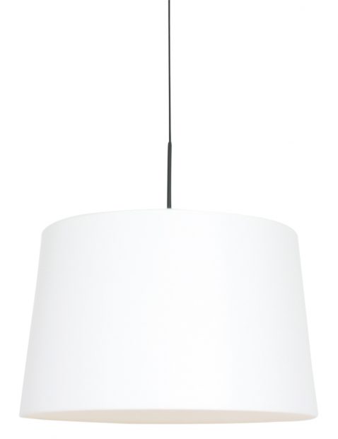 Hanglamp met effen witte kap zwart - 8189ZW
