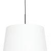 Hanglamp met linnen witte kap zwart - 8190ZW