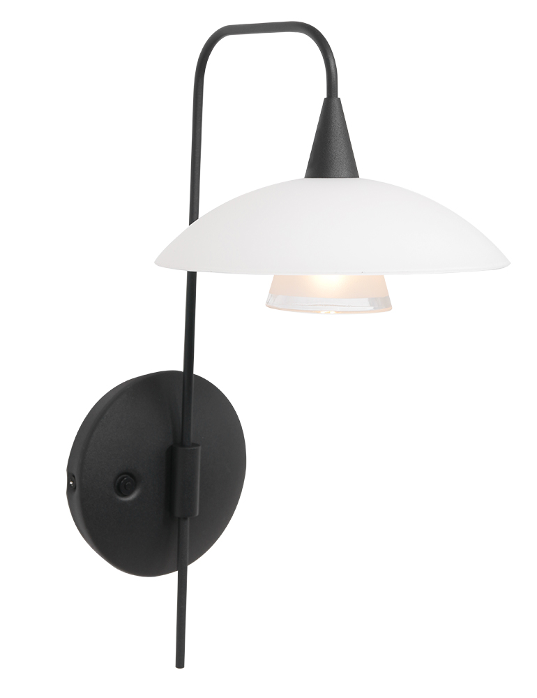 Begroeten Internationale trimmen Mat glazen moderne wandlamp Steinhauer Tallerken zwart - Directlampen.nl