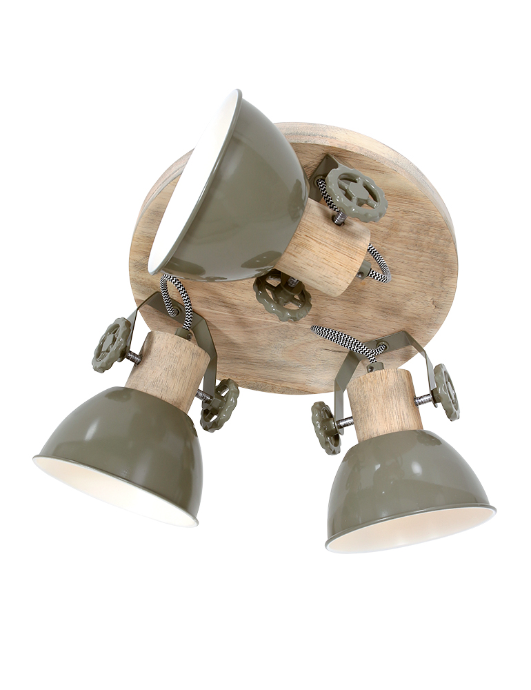 Ronde stoere drielichts plafondlamp-3063G