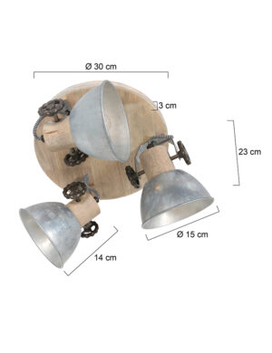 mexlite-spot-gearwood-nikkel-metaalrubberwood-ø38cm-e27-3063ni-1