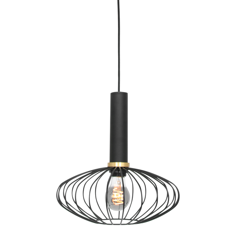 Ovale draad hanglamp Mexlite Aureole zwart