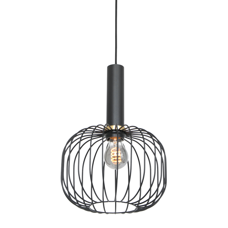 Trendy draadlamp met gouden details Mexlite Aureole zwart