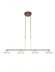 Vierlichts eettafelamp met glazen schotels-2743BR