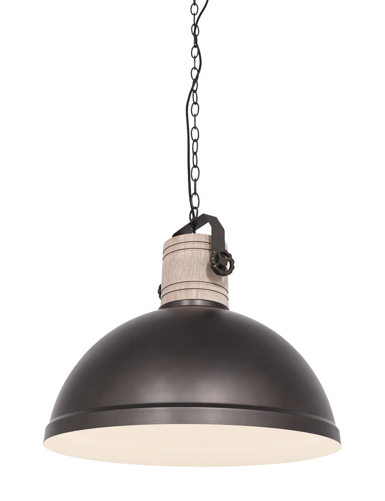 Stoere industriële Gearwood antraciet - Directlampen.nl