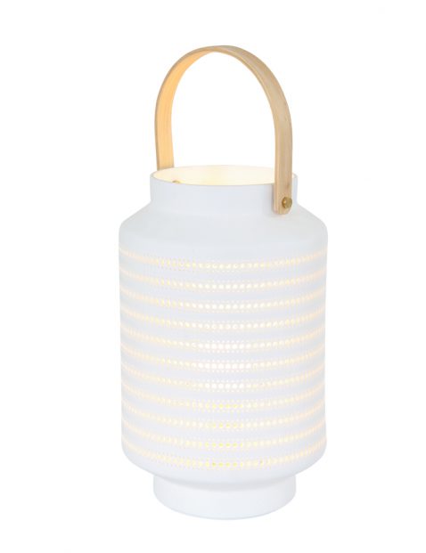 Witte lantaarn met gaatjes-3058W