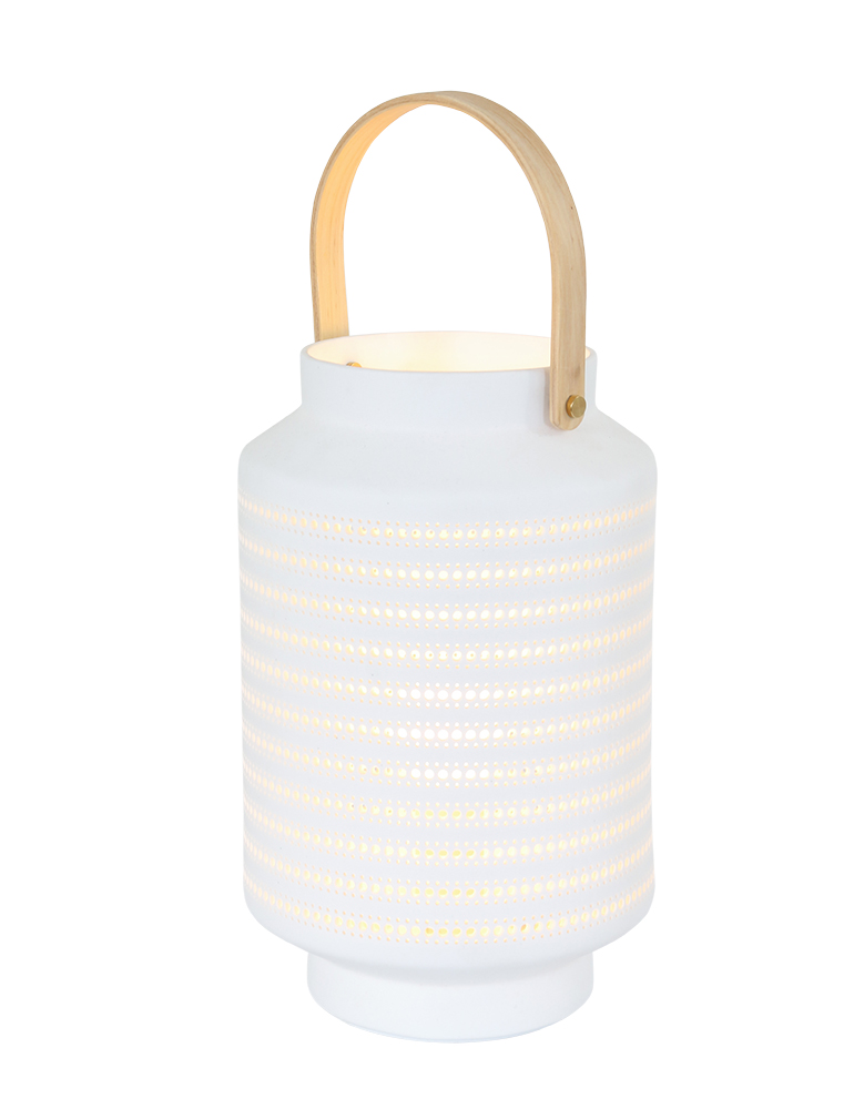 Munching Ja Heiligdom Witte lantaarn met gaatjes Anne Lighting Porcelain wit - Directlampen.nl