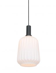 Hanglamp met relief glas-3074ZW