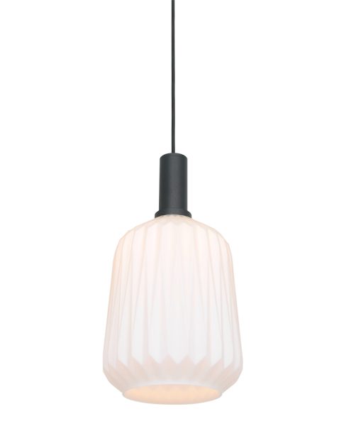 Hanglamp met relief glas-3074ZW