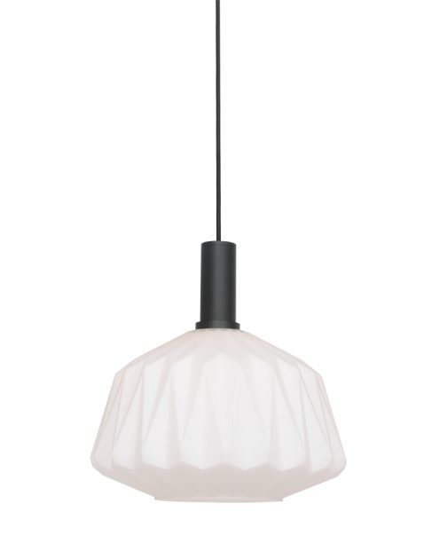 Hanglamp met melkglazen kap-3076ZW