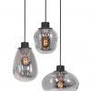 Drielichts rookglazen vide hanglamp-3079ZW
