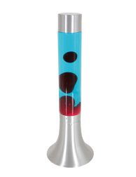 Stalen lavalamp met rode lava-3117ST