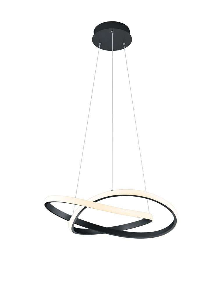 Wet en regelgeving Cater Eerbetoon Design hanglamp met LED strip Trio Leuchten Course zwart - Directlampen.nl